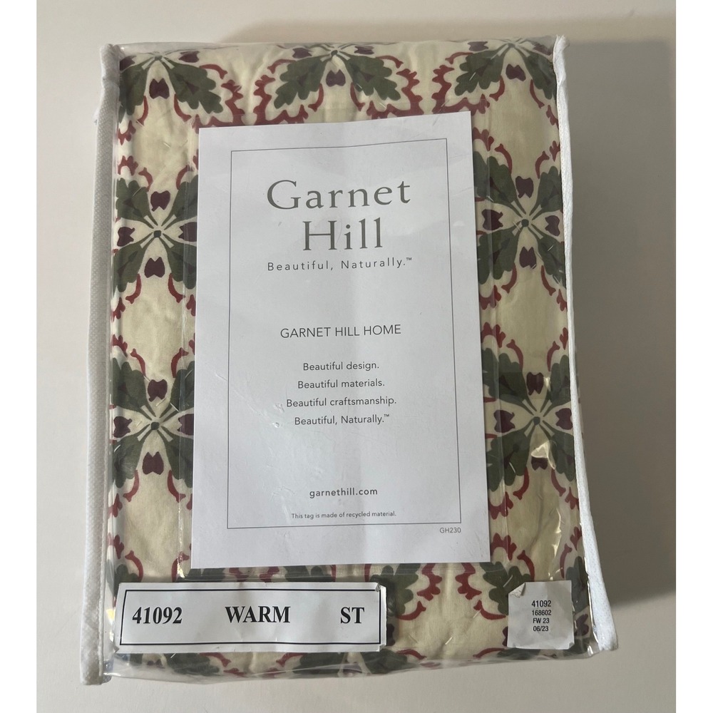 Garnet Hill Umbria Paisley Sham 41092 Cotton Standard Pillow Sham  20 x 26" NIP